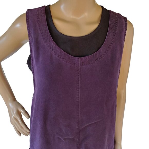 Talbots Y2K Women's XL Purple Jumper Dress Maxi Side Button Pocket Roomy Casual - Picture 8 of 12